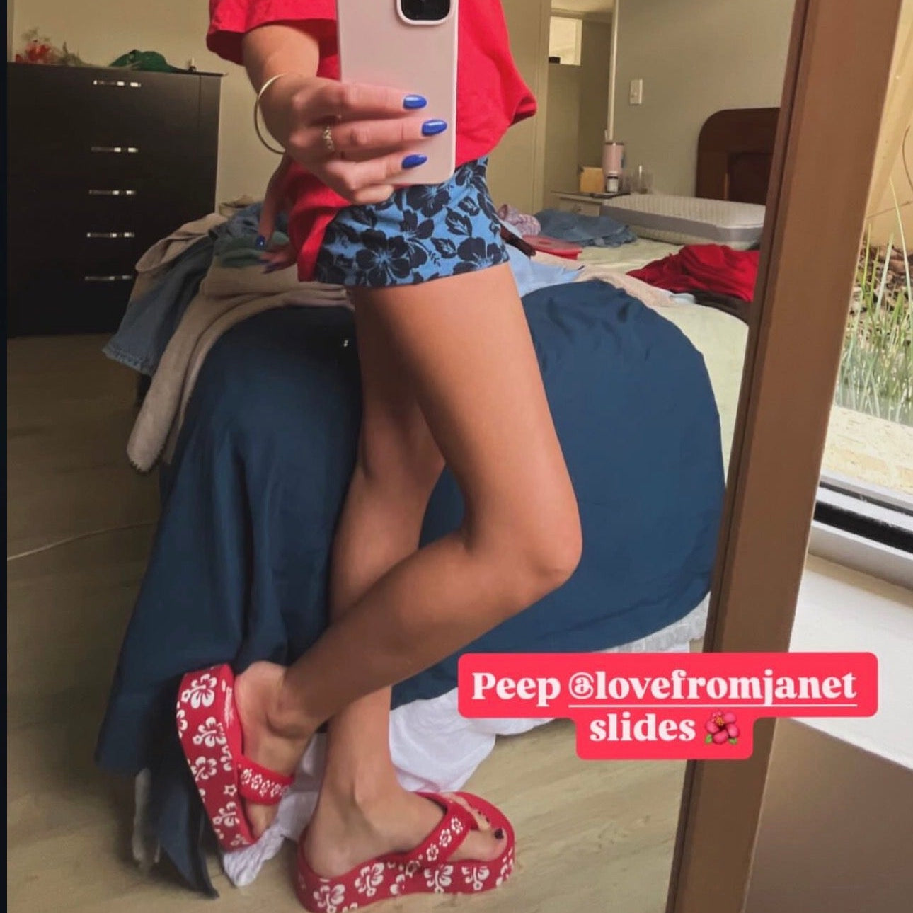 Red Hibiscus Platform (Smaller printing of hibiscus )